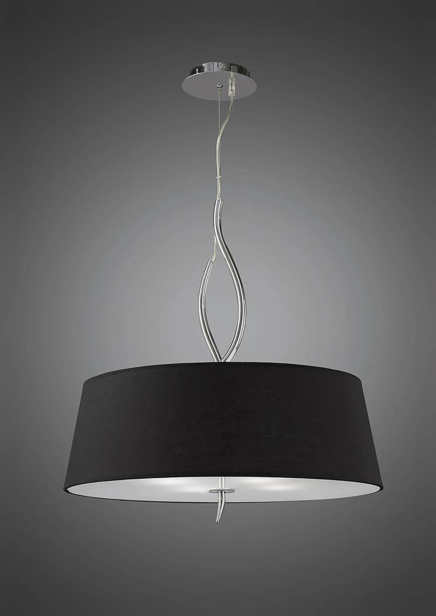 Ninette Polished Chrome-Black Ceiling Lights Mantra Single Pendant Ninette Polished Chrome-Black Ceiling Lights Mantra Single Pendant